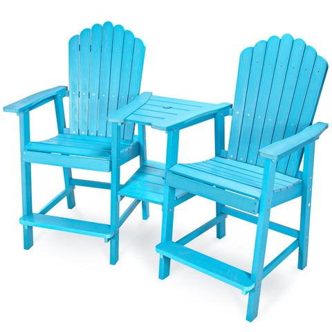 Wingyz Adirondack Outdoor Bar Stools - Set of 2, Double Trays and Removable Trays