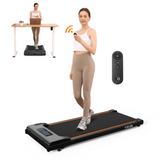 YRUN Walking Pad Under Desk Treadmill with Remote Control and LED for Home/Office, 2.5HP Brushless Motor Compact Walking Jogging Machine Portable Treadmill