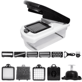 YUOFD Vegetable Chopper, 15-in-1 Food Choppers for Kitchen with 7 Stainless Steel Blades, Black