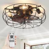 Zardon 42 Inch Ceiling Fans with Light and Remote, 6-Speed Adjustable, 5 Dual Finish Blades, Indoor-2 Pack