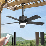 Zardon 42" Outdoor Ceiling Fan with Light - Remote Control, 6 Speeds, Waterproof, Black