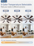 Zardon 62 inch Ceiling Fan with Light and Remote Control - Quiet DC Motor, 6 Speeds, Dual Finish Blades for Indoor Use - Black