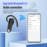 Bluetooth 5.4 Single Ear Business Earbuds,  20Hrs Call Time  Wireless Headset, 120 Hours Standby Time, Compatible for iPhone Android Cell Phones Driving/Business/Office