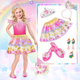 Princess Toy Set, Suitable For Girls Aged 3-6, With a Total Of 21 Dress Up Toys, Including Set, Earrings, Crown And Necklace, Shoes, Princess Dress Up Game Toy Gifts, Suitable For Girls