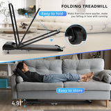 CoolHut Walking Pad, Under Desk Treadmill, 4-in-1 Home/Office Treadmill, Compact and Portable Foldable Treadmill, No Installation, Low Noise, LED Display,300 lb. Capacity with Remote Control