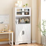Behost Kitchen Pantry Cabinet with Doors, Storage Shelf for Home, White