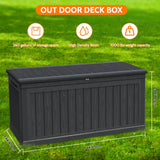 CIRUI 260 Gallon Outdoor Storage Box with Lockable Lid, Extra Large Waterproof Patio Resin Deck Box with 1000lbs Surface Loading, Home Storage Box for Patio, Cushions,Toys, Black
