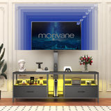 Behost TV Stand with Mount and Fabric Drawers for 65 Inches TV, Entertainment Center and Industrial TV Console Table with Storage for Living Room, Bedroom