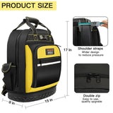 AIRAJ Heavy Duty Waterproof Tool Backpack with Molded Waterproof Bottom and Belt Support for Electricians, Plumbers, and More