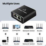 Duomigo Ethernet Splitter 1 to 2, 1000Mbps RJ45 Network Splitter with USB Power, Dual Device Support for Cat5/6/7/8