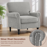 COOLHUT Modern Accent Chair Armchair, Linen Fabric Upholstered Comfy Single Sofa with Solid Wood Frame for Living Room, Beige