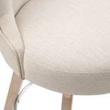 Dycanpo 26"H Counter Height Bar Stool Set of 3 with Back Linen Fabric for Home Kitchen, Linen Color