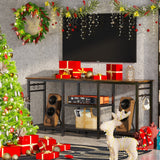 Behost TV Stand for TVs up to 55 Inch, Entertainment Center with Open Storage Shelves, TV Media Console Table with Soundbar Shelf for Living Room, Bedroom, Rustic Brown