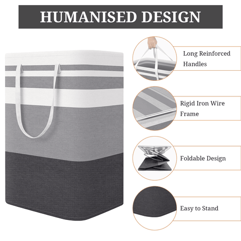 2-Pack 75L Large Collapsible Laundry Basket, Waterproof Clothes Storage Basket, Dorm/Family Toy Organizer Basket, Convenient Storage Basket