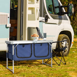 Acpouw 4 Ft Folding Camping Table with Storage