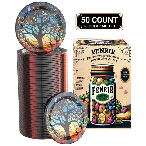 Weswose 50pcs Regular Mouth Canning Lids with Sealing - Mason Jar Lids for Canning, Reusable Leak Proof Split-Type Gold Lids, Food Grade Material