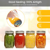 Weswose 50pcs Regular Mouth Canning Lids with Sealing - Mason Jar Lids for Canning, Reusable Leak Proof Split-Type Gold Lids, Food Grade Material