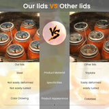 Weswose 50pcs Regular Mouth Canning Lids with Sealing - Mason Jar Lids for Canning, Reusable Leak Proof Split-Type Gold Lids, Food Grade Material