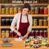 Weswose 50pcs Regular Mouth Canning Lids with Sealing - Mason Jar Lids for Canning, Reusable Leak Proof Split-Type Gold Lids, Food Grade Material