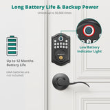 Akagear Keyless Entry Door Lock, Smart Electronic Deadbolt Door Lock with 2 Lever Handles, Front Door Lock Set,One Time Code, Auto Lock Easy to Instal, Black