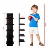 Black 5-Tier Floating Shelves 31x7.2 Inch - Industrial Wall Shelves for Bedroom & Living Room Storage