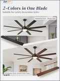Zardon 65-Inch Ceiling Fan with Light - Remote Control, 6-Speed, Black/Electroplated Gold/Sand Nickel/Oil Bronze/Brown