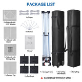 VECUKTY 10 x 10ft Pop up Canopy Tent with Sidewalls, Wheeled Bag, Shelter for Outdoor Shade, White