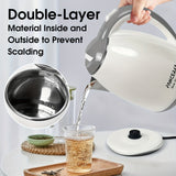 PANCERKA  Chic Rapid Boil Tea Kettle, 1.8L Cordless Water Warmer, White