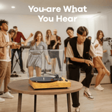 123 MAIO Vinyl Record Player With Bluetooth, 3-Speed 33/45/78RPM Spinner Audio Turntables Built-in Speakers, Headphone Jack