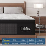Duchessz 10 inch Full Mattress in a Box Gel Memory Foam Pocket Innerspring Medium Firm Hybrid Mattress ,Adult