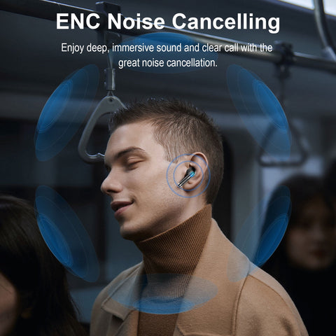 Wireless Ear buds, Bluetooth 5.4 Headphone Sport, ENC Noise Cancelling Mic, 40H Playtime IPX7 Waterproof Earphone with LED Display for iOS Android Cellphone