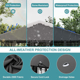 Outdoor Dog Kennel 120"x118", Large Metal Fence House with Roof, Feeding Door, Double Lock