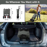 VECUKTY Collapsible Garden Wagon Cart with Removable Canopy Gray