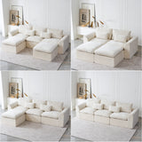 YINIX 123" Sectional Sofa with Chaise, U-Shaped Couch for Living Room,Beige