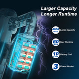 Cordless Vacuum Cleaner, 45Kpa 60Mins Stick Vacuum Cleaner with LED Touch Screen, Lightweight Vacuum for Home Pet Hair Carpet Hard Floors V11(Blue)