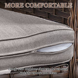 Bellefurn 3 Seater Patio Couch Wicker Outdoor Sofa,Patio Furniture Set with High Curvy Back Non-Slip Thick Cushions for Garden,Backyard,Porch