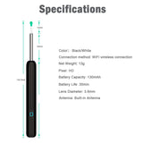 RONY Wireless Earwax Removal Tool Kit with Camera - 1080P Otoscope Next Gen Ear Wax Removal Set with Led Light - Ear Wax Removal Compatible for iPhone iPad Android Smart Phone, Black