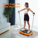TCISA Vibration Plate Exercise Machine,Whole Body Fitness Workout Equipment,Vibration Plate for Lymphatic Drainage,Remote Control and Resistance Bands,Orange