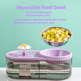 2 In 1 Pet Water Fountain + Cat Feeder, 3L Pet Water Dispenser for Cat Dog Food Bowl Bottle