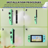 Wireless Switch Controllers Compatible With OLED/Lite, Support Wake-up and 6-Axis Gyro With Wrist Straps (Green and Blue)