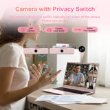 Akocrsiy 15.6 Laptop Computer, 12GB RAM 512GB SSD, Intel Alder Lake N150 (up to 3.6GHz), Windows 11 Pro Laptop Computer Pink, for Student, Home Office, Business