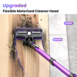 Cordless Vacuum Cleaner,45Kpa 60min Runtime Lightweight Stick Vacuum,8 in1 Self-Standing,Rechargeable Vacuum Cleaners for Pet Hair,Carpet,Hardwood Floor V870(Purple)