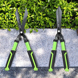 DRM-GDNER 23＂Hedge Shears with Serrated Blades and Dual Shock Absorbing Pads，Green
