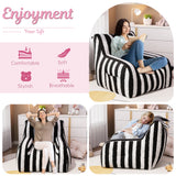 YINIX Teddy Kids' Compressed Foam Bean Bag Chair, Black