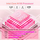 Akocrsiy 15.6 Laptop Computer, 12GB RAM 512GB SSD, Intel Alder Lake N150 (up to 3.6GHz), Windows 11 Pro Laptop Computer Pink, for Student, Home Office, Business