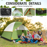 SANOPY 4 Person Camping Tent - Waterproof, Windproof, Lightweight & Easy Setup with Detachable Rainfly, Mesh Windows & Carry Bag for Camping, Hiking, Travel, Beach, and Festivals
