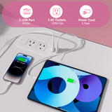 Behost Modern TV Stand for 65 Inch TV with LED Light & Power Outlets, Entertainment Center TV Cabinets for Living Room, White