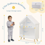 Curipeer 2-Tier Kids Bookshelf, Toy Storage Organizer with Motion-Activated Light, White