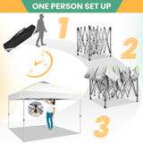 SANOPY 10' x 10' Outdoor Canopy Party Tent EZ Pop Up Canopy Commercial Instant Canopies Gazebo with Air Vent, 8 Stakes & 4 Ropes & 4 Sandbags for Beach Wedding Picnics Camping