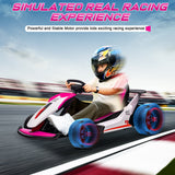 24V Electric Go Kart for Kids, 400W Battery Powered Ride on Toys, Gift for Boys Girls Age 6+, Red